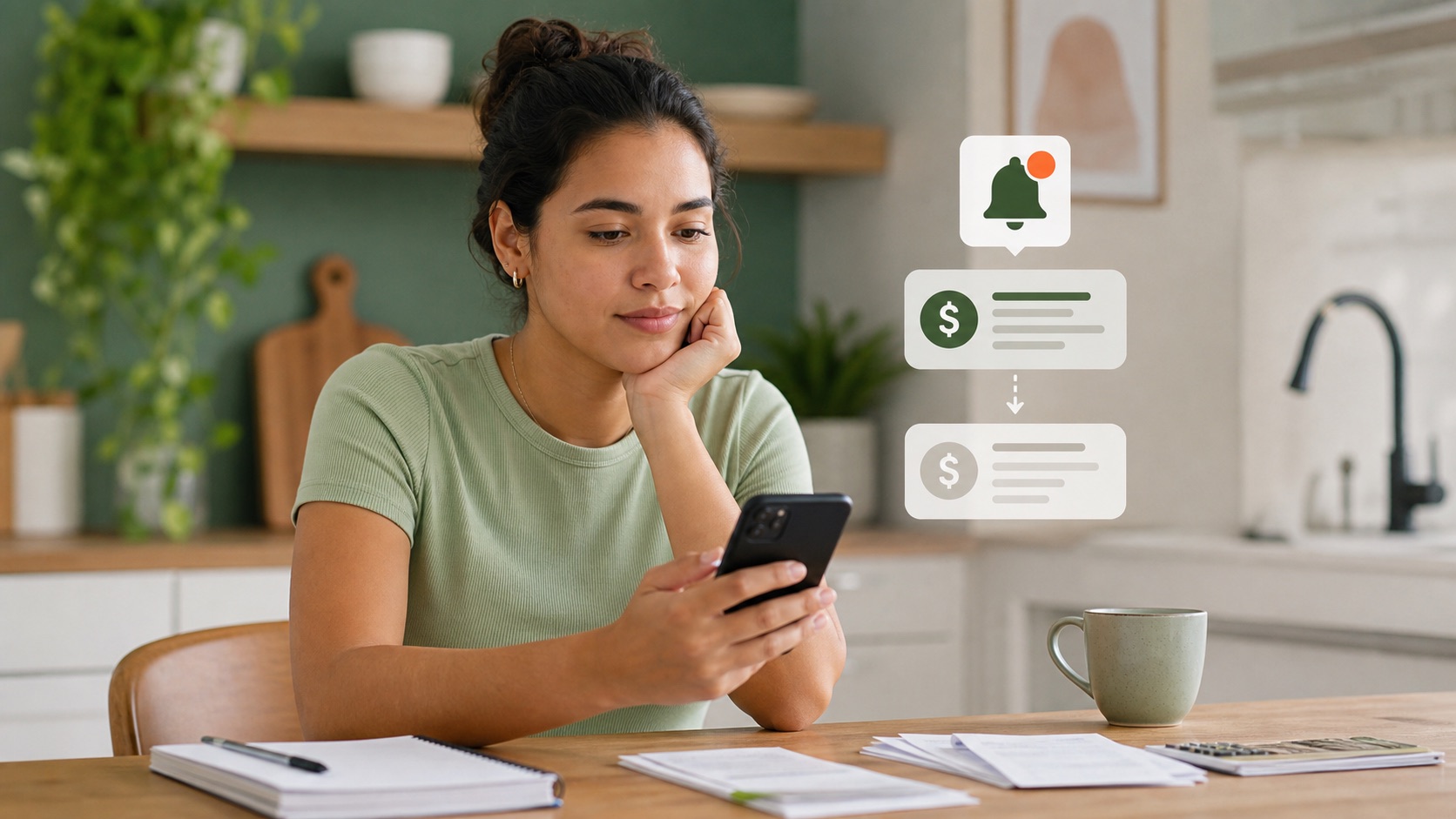 Pessoa conferindo no celular uma dívida que apareceu com outro nome